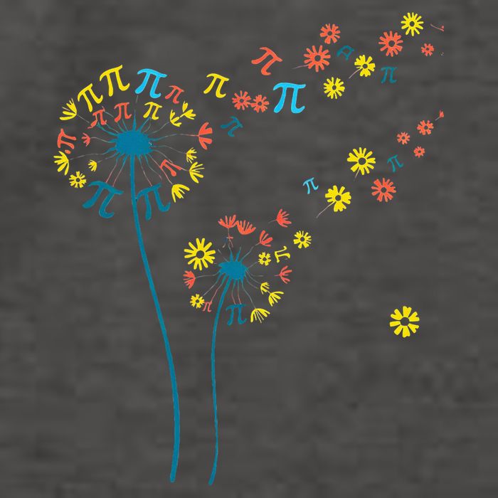 Pi Dandelion 3.14 Pi Day number Math Teacher Science Lovers  Vector Backpack