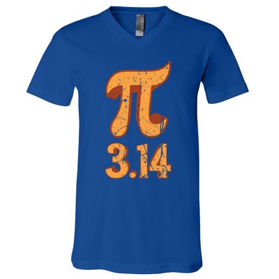 Pi Day 3 14 March 14th Math Teacher Vintage Pi Day Great Gift V-Neck T-Shirt