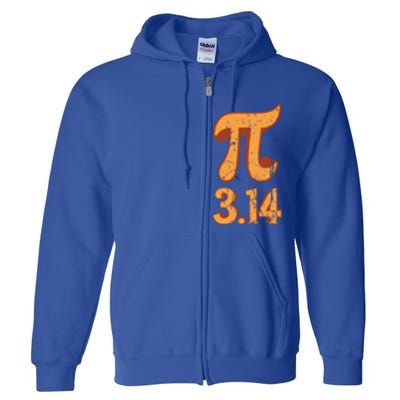 Pi Day 3 14 March 14th Math Teacher Vintage Pi Day Great Gift Full Zip Hoodie