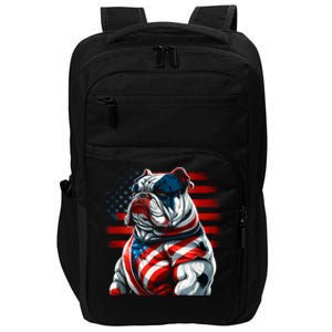 Patriotic Dog 4th Of July Funny Bulldog Lover Impact Tech Backpack