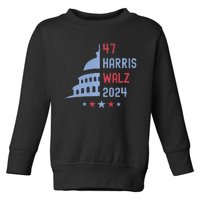 Political Democrat 47 Presidential Election 2024 Harris Walz Toddler Sweatshirt