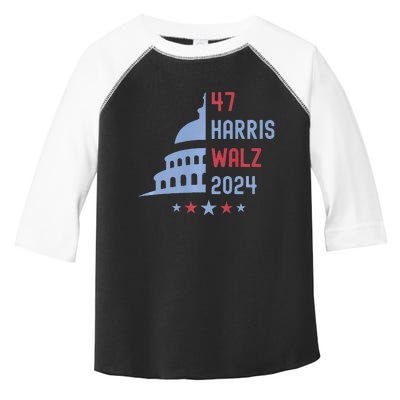 Political Democrat 47 Presidential Election 2024 Harris Walz Toddler Fine Jersey T-Shirt