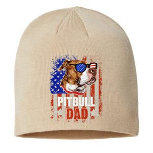 Pitbull Dad 4th Of July American Flag Glasses Dog Boy Sustainable Beanie