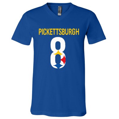 Pickettsburgh Diamond 8 By Pickettsburgh 8 V-Neck T-Shirt