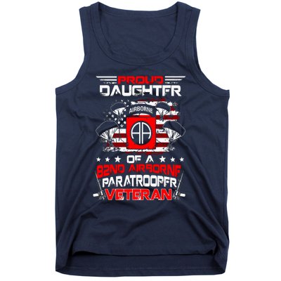 Proud Daughter 82nd Airborne Paratrooper Veteran Flag Tank Top