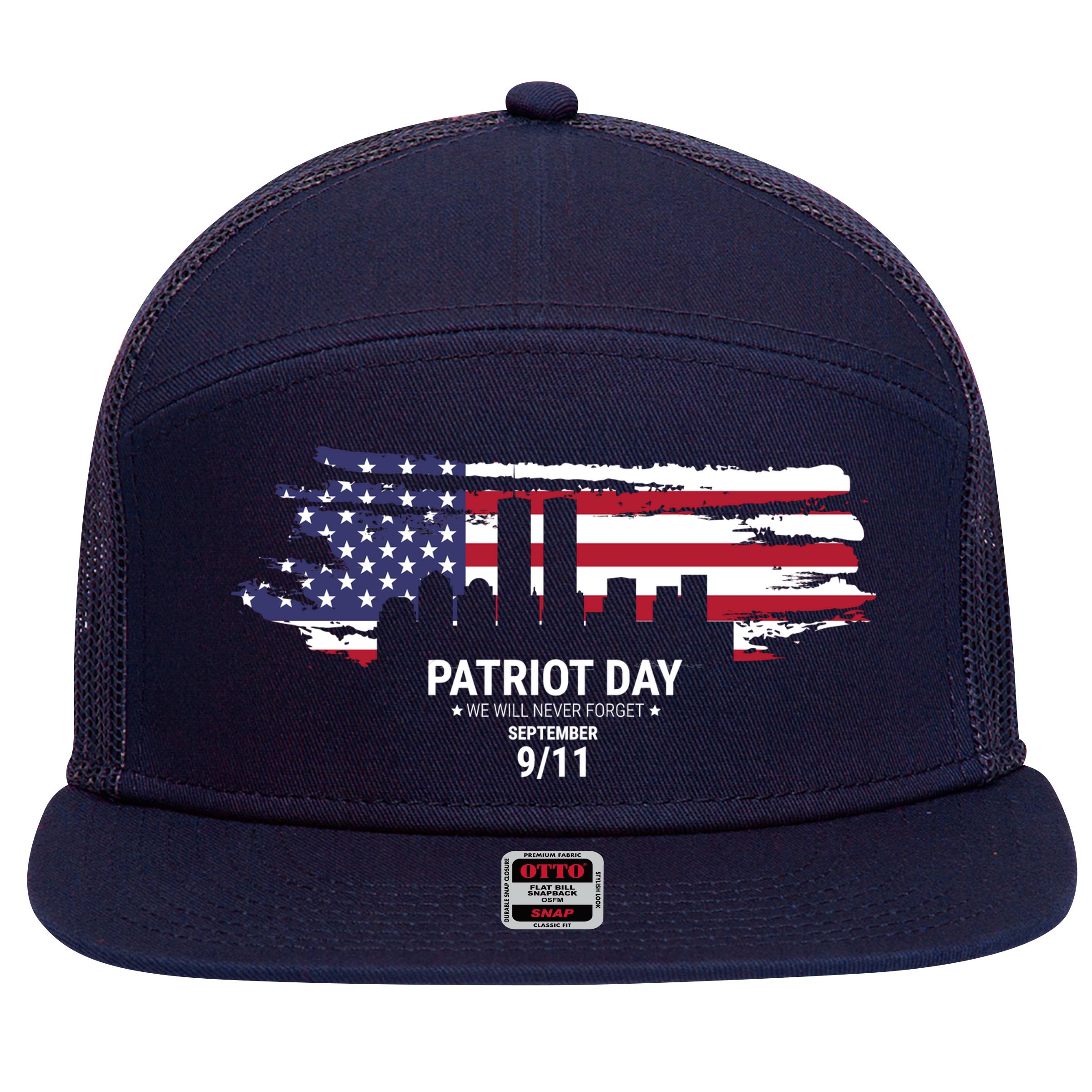 Patriot Day 9/11 7 Panel Mesh Trucker Snapback Hat