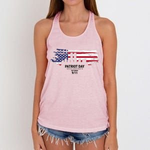 Patriot Day 9/11 Women's Knotted Racerback Tank