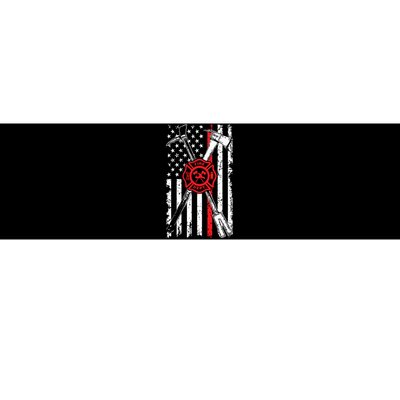 Patriotic Design Axe Halligan Thin Line Red Firefighter Bumper Sticker