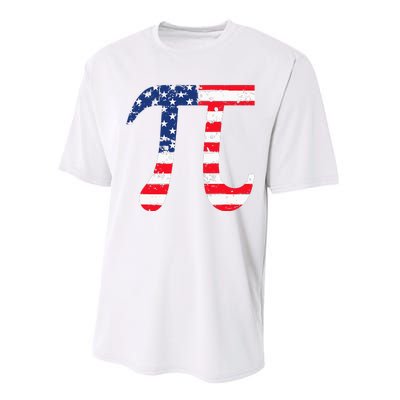 Pi Day American Flag Patriotic Math Nerd Geek 3.14 July 4th Performance Sprint T-Shirt