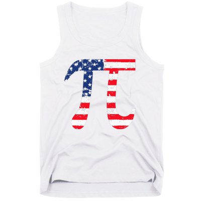 Pi Day American Flag Patriotic Math Nerd Geek 3.14 July 4th Tank Top