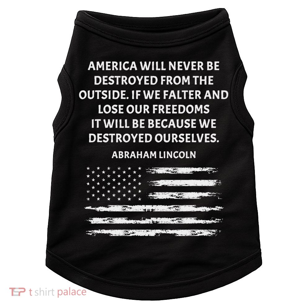 Pro Democracy Abraham Lincoln Quote Stand Up For Freedom Doggie Tank