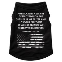Pro Democracy Abraham Lincoln Quote Stand Up For Freedom Doggie Tank
