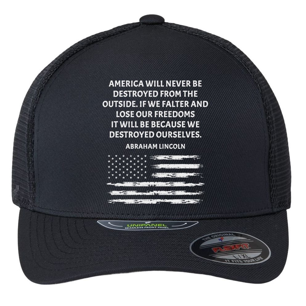 Pro Democracy Abraham Lincoln Quote Stand Up For Freedom Flexfit Unipanel Trucker Cap