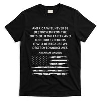 Pro Democracy Abraham Lincoln Quote Stand Up For Freedom T-Shirt