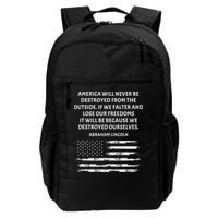 Pro Democracy Abraham Lincoln Quote Stand Up For Freedom Backpack