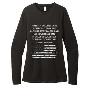 Pro Democracy Abraham Lincoln Quote Stand Up For Freedom Womens CVC Long Sleeve Shirt