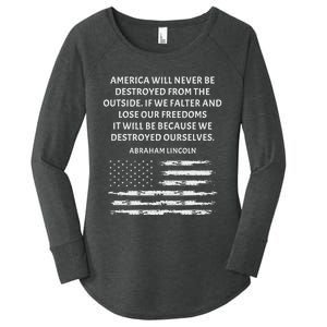 Pro Democracy Abraham Lincoln Quote Stand Up For Freedom Women's Perfect Tri Tunic Long Sleeve Shirt