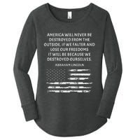 Pro Democracy Abraham Lincoln Quote Stand Up For Freedom Women's Perfect Tri Tunic Long Sleeve Shirt