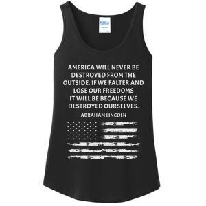 Pro Democracy Abraham Lincoln Quote Stand Up For Freedom Ladies Essential Tank