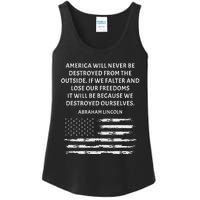 Pro Democracy Abraham Lincoln Quote Stand Up For Freedom Ladies Essential Tank