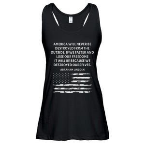 Pro Democracy Abraham Lincoln Quote Stand Up For Freedom Ladies Essential Flowy Tank