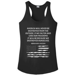 Pro Democracy Abraham Lincoln Quote Stand Up For Freedom Ladies PosiCharge Competitor Racerback Tank