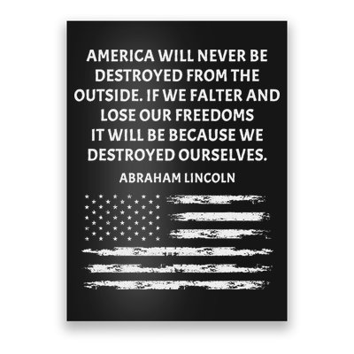 Pro Democracy Abraham Lincoln Quote Stand Up For Freedom Poster