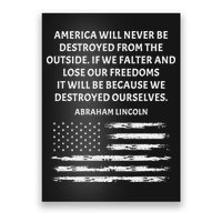 Pro Democracy Abraham Lincoln Quote Stand Up For Freedom Poster