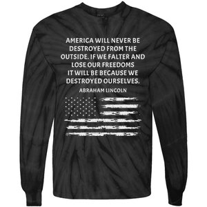 Pro Democracy Abraham Lincoln Quote Stand Up For Freedom Tie-Dye Long Sleeve Shirt