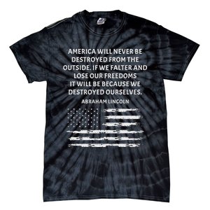 Pro Democracy Abraham Lincoln Quote Stand Up For Freedom Tie-Dye T-Shirt