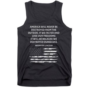 Pro Democracy Abraham Lincoln Quote Stand Up For Freedom Tank Top