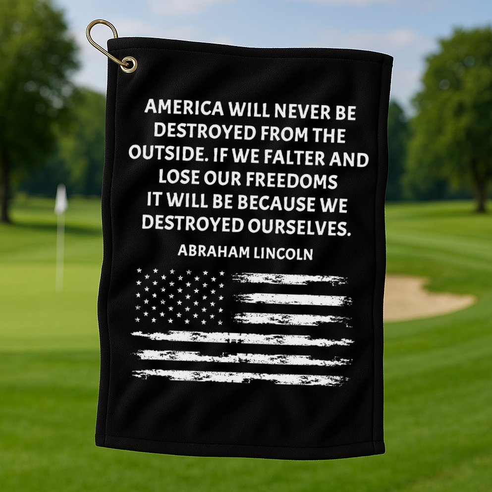 Pro Democracy Abraham Lincoln Quote Stand Up For Freedom Golf Towel