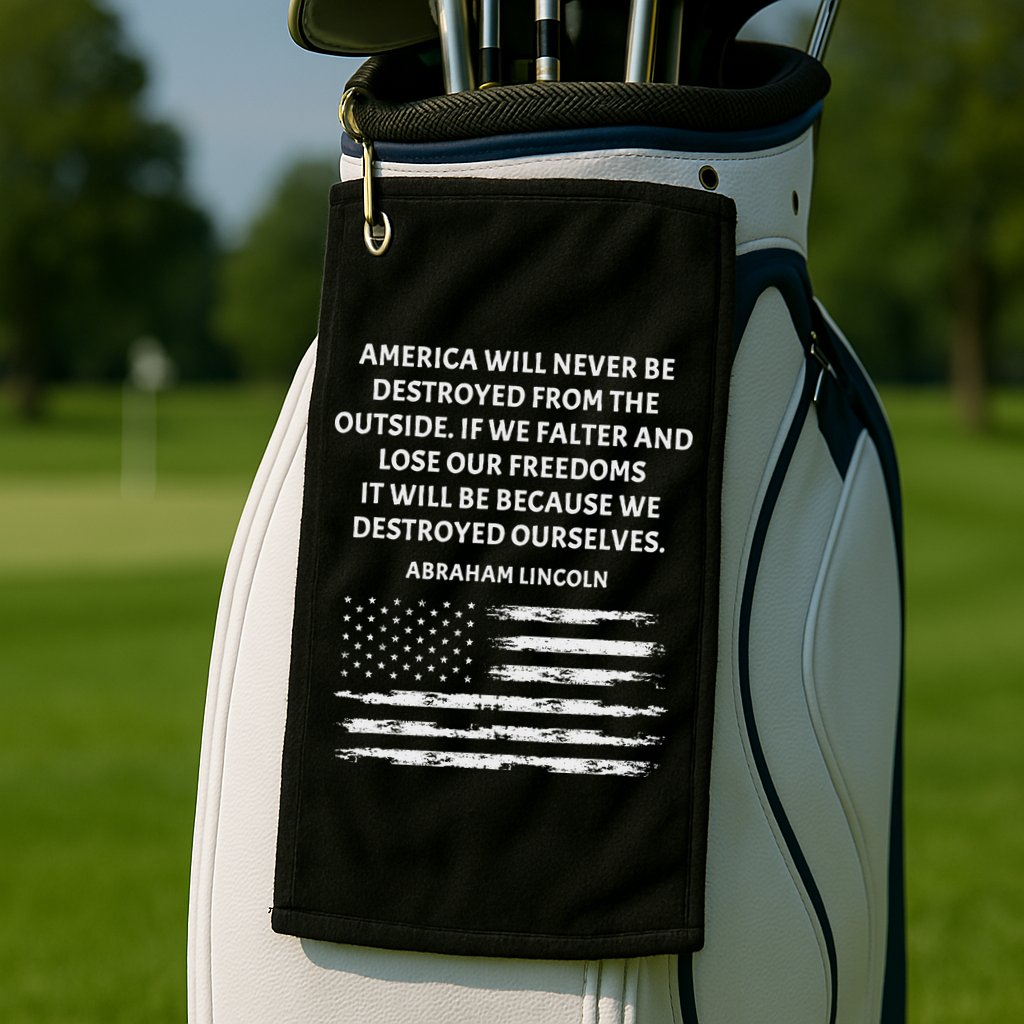 Pro Democracy Abraham Lincoln Quote Stand Up For Freedom Golf Towel