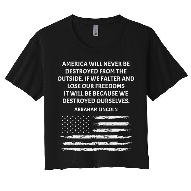Pro Democracy Abraham Lincoln Quote Stand Up For Freedom Crop Top