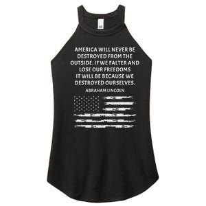 Pro Democracy Abraham Lincoln Quote Stand Up For Freedom Women's Perfect Tri Rocker Tank