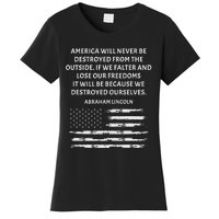 Pro Democracy Abraham Lincoln Quote Stand Up For Freedom Women's T-Shirt