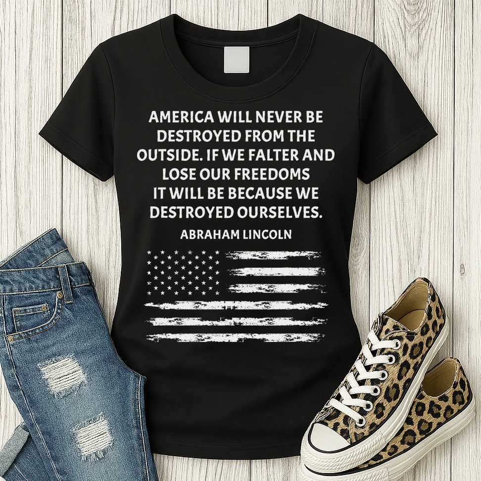 Pro Democracy Abraham Lincoln Quote Stand Up For Freedom Womens T-Shirt