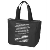 Pro Democracy Abraham Lincoln Quote Stand Up For Freedom Zip Tote Bag
