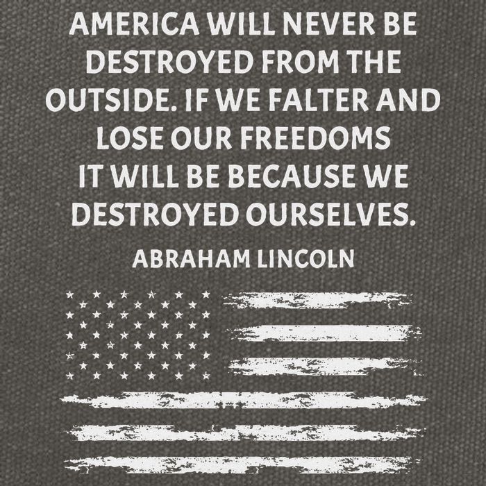 Pro Democracy Abraham Lincoln Quote Stand Up For Freedom Cotton Canvas Backpack