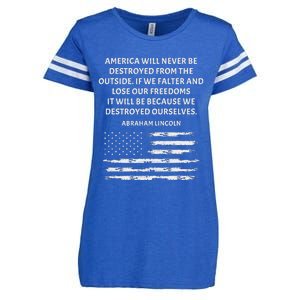 Pro Democracy Abraham Lincoln Quote Stand Up For Freedom Enza Ladies Jersey Football T-Shirt