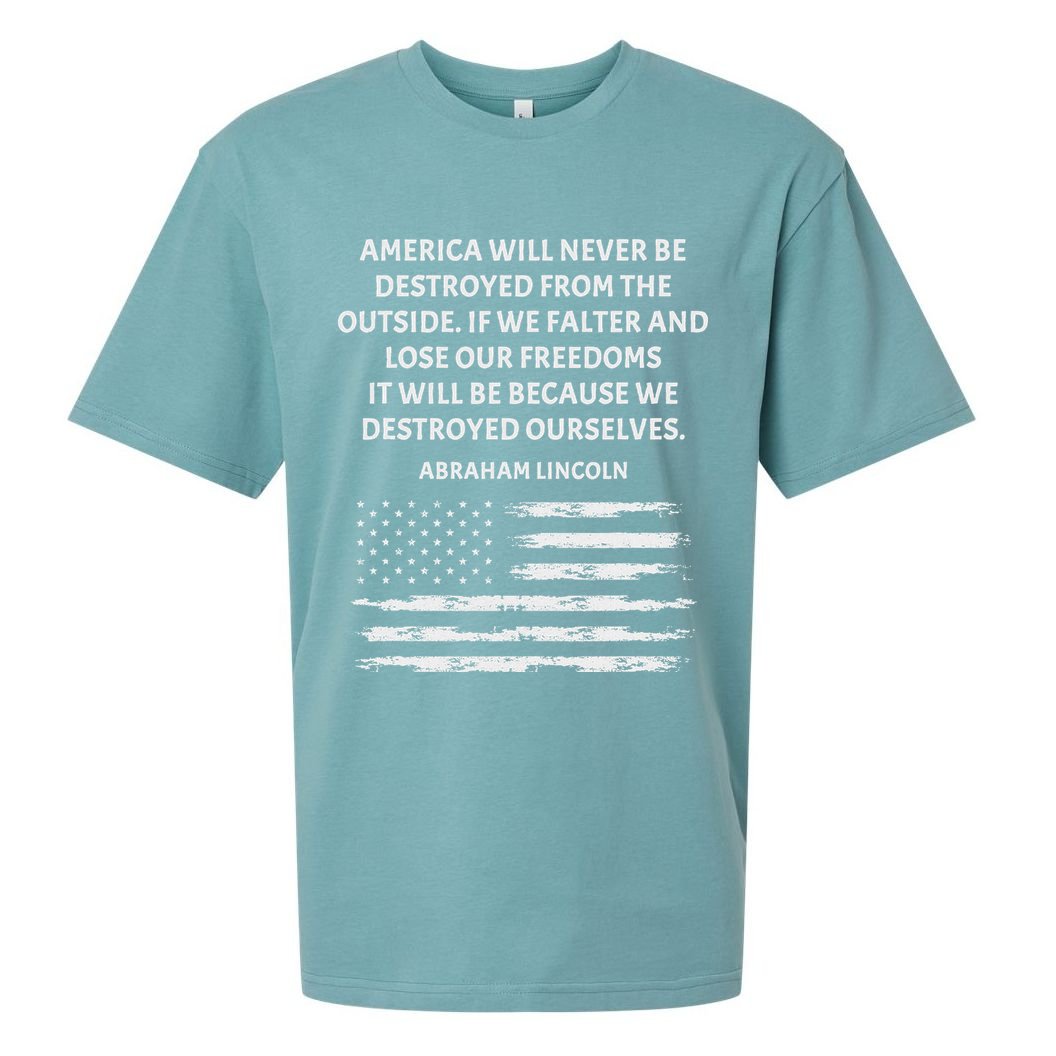 Pro Democracy Abraham Lincoln Quote Stand Up For Freedom Sueded Cloud Jersey T-Shirt