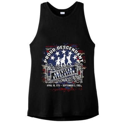 Proud Descendant American Revolution Fife And Drum Novelty Ladies PosiCharge Tri-Blend Wicking Tank