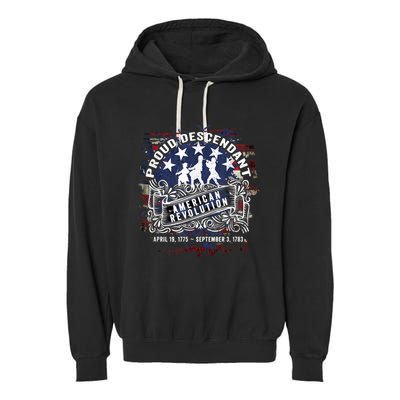 Proud Descendant American Revolution Fife And Drum Novelty Garment-Dyed Fleece Hoodie