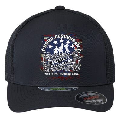 Proud Descendant American Revolution Fife And Drum Novelty Flexfit Unipanel Trucker Cap