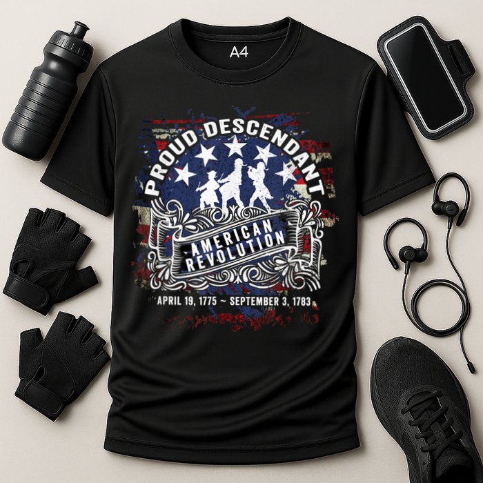 Proud Descendant American Revolution Fife And Drum Novelty Cooling Performance Crew T-Shirt