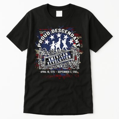 Proud Descendant American Revolution Fife And Drum Novelty Tall T-Shirt