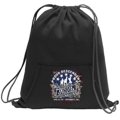 Proud Descendant American Revolution Fife And Drum Novelty Sweatshirt Cinch Pack Bag