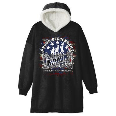 Proud Descendant American Revolution Fife And Drum Novelty Hooded Wearable Blanket