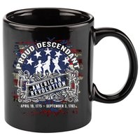 Proud Descendant American Revolution Fife And Drum Novelty 11oz C Handle Ceramic Mug