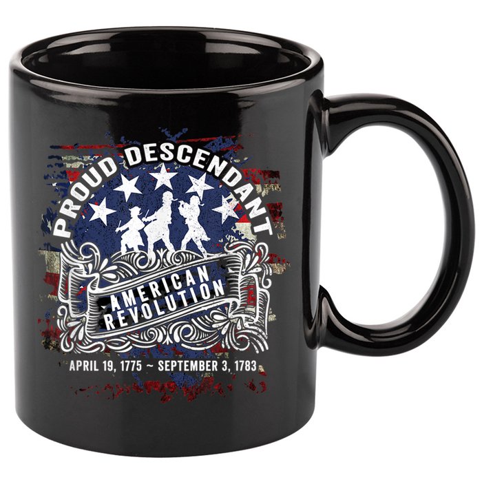 Proud Descendant American Revolution Fife And Drum Novelty 11oz C Handle Ceramic Mug